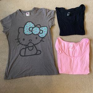 Three Tee Shirts, Size Large, Various Brands